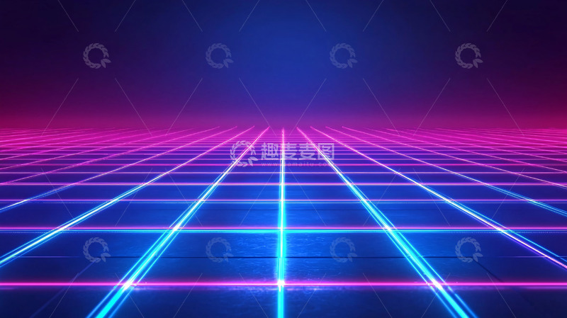 高清大图下载【趣麦麦图】蓝紫渐变复古网格背景