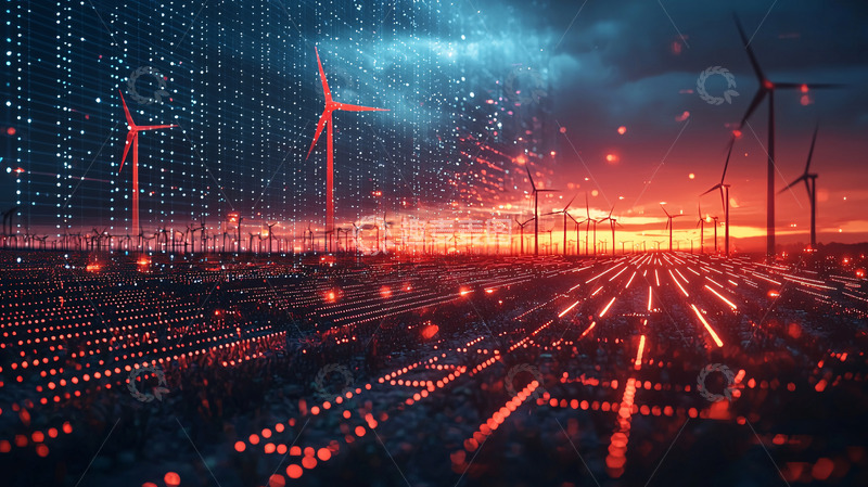 高清大图下载【趣麦麦图】未来科技感风力发电