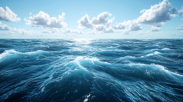 蔚蓝大海波光粼粼