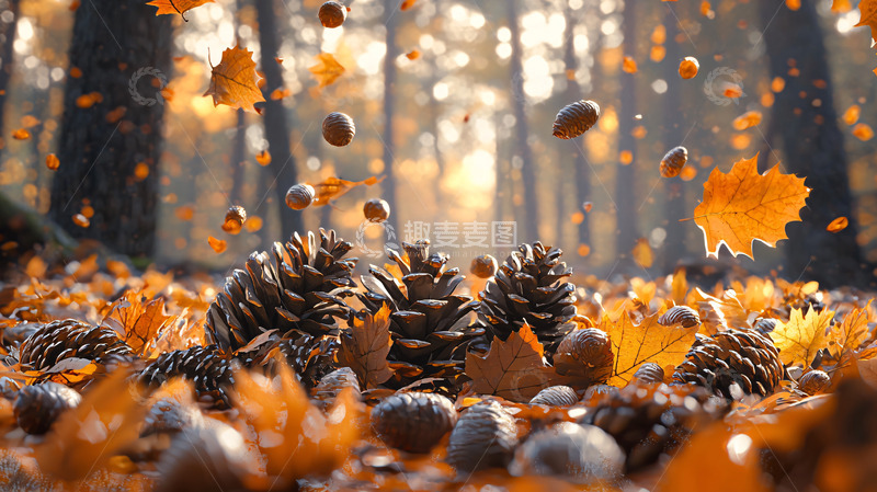 高清大图下载【趣麦麦图】秋天森林落叶