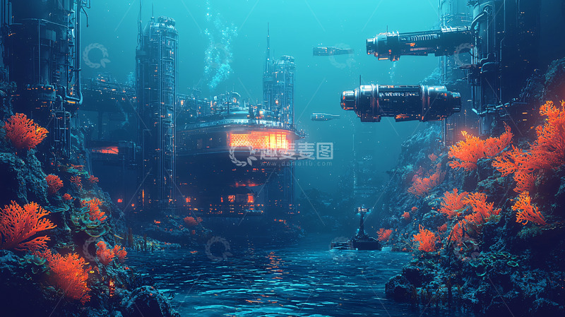 高清大图下载【趣麦麦图】深海未来都市
