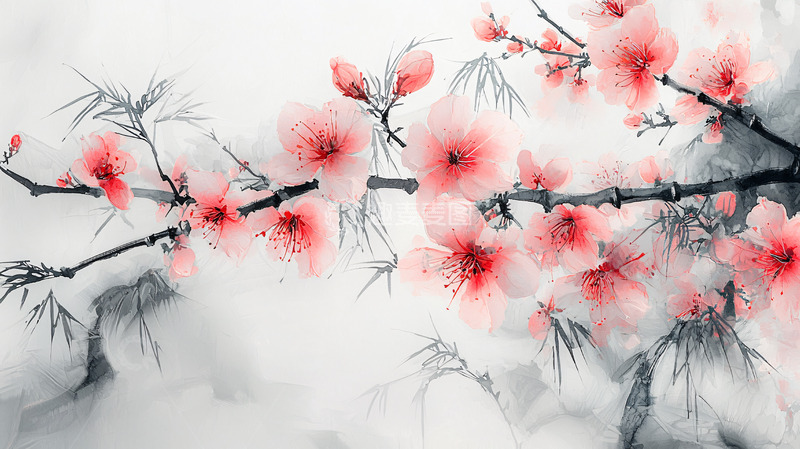 高清大图下载【趣麦麦图】水墨画梅花