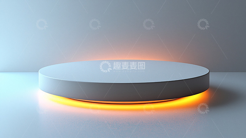 高清大图下载【趣麦麦图】圆形白色发光展台