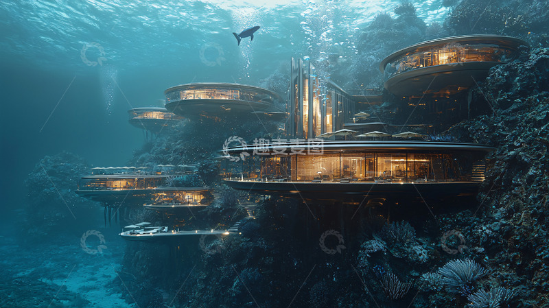 高清大图下载【趣麦麦图】海底建筑群