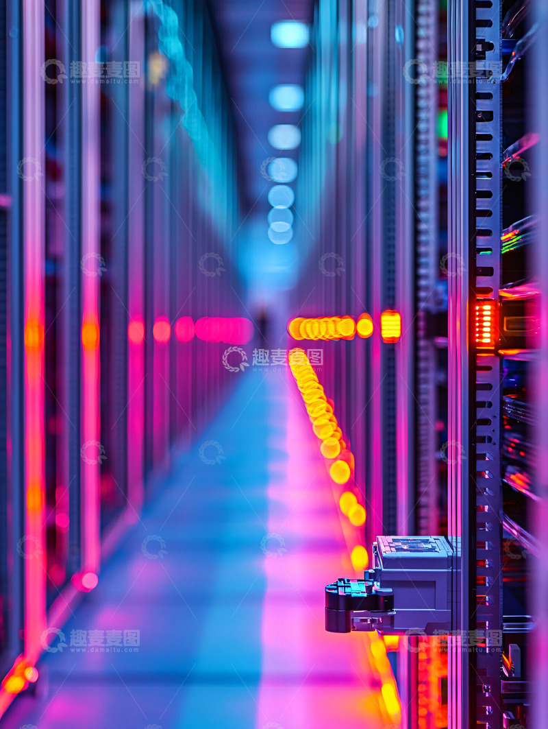 高清大图下载【趣麦麦图】数据中心机房走廊
