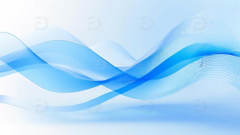 高清大图下载【趣麦麦图】蓝白渐变灵动线条背景素材