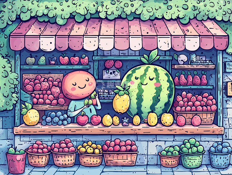 高清大图下载【趣麦麦图】水果摊