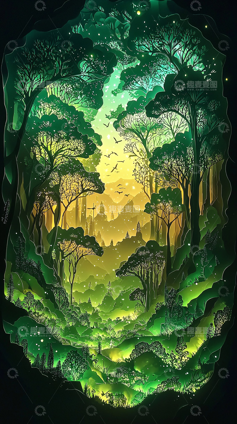 高清大图下载【趣麦麦图】萤火森林