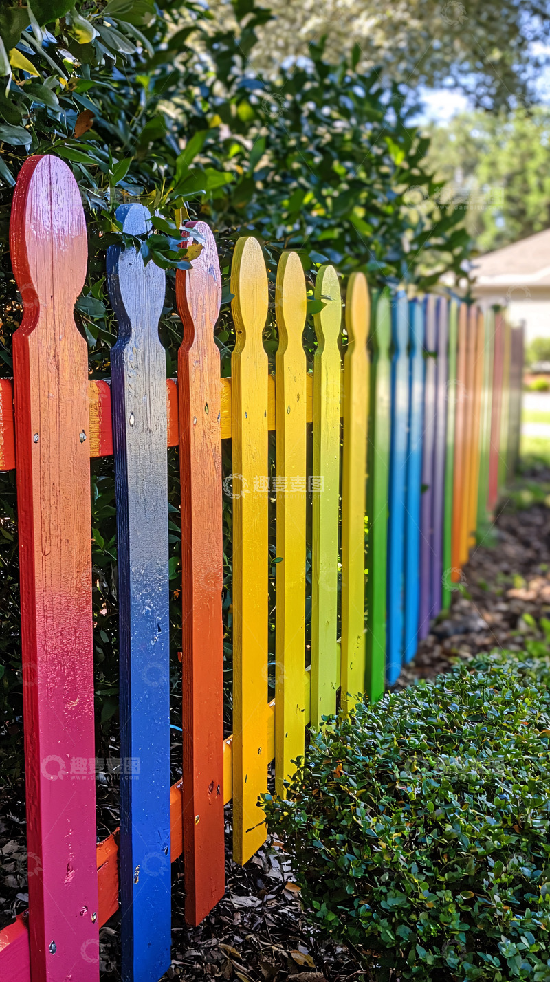 高清大图下载【趣麦麦图】彩虹栅栏