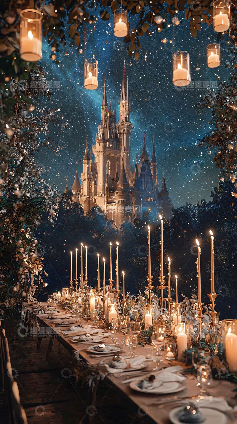 高清大图下载【趣麦麦图】童话城堡烛光晚餐