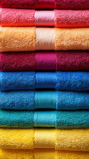 彩色毛巾叠放