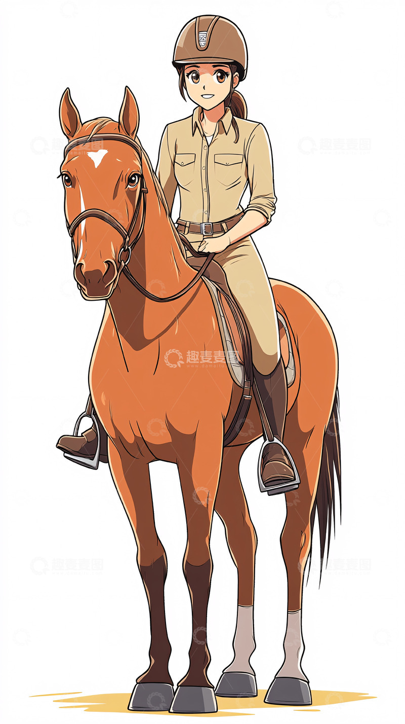 高清大图下载【趣麦麦图】骑马的女孩