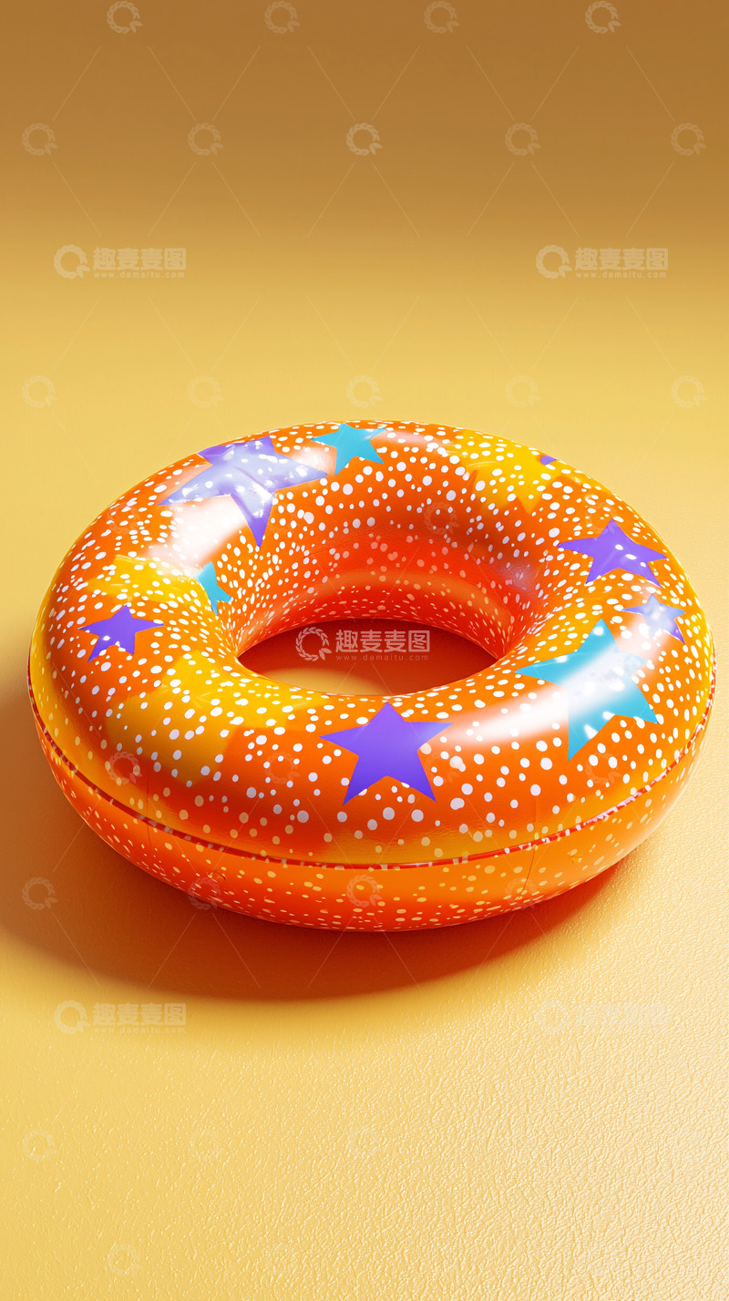 高清大图下载【趣麦麦图】橙色星星游泳圈
