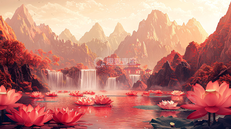 高清大图下载【趣麦麦图】粉色莲花