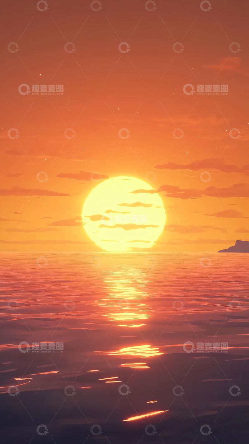 高清大图下载【趣麦麦图】日落海景