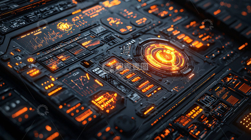 高清大图下载【趣麦麦图】-未来科技感控制面板