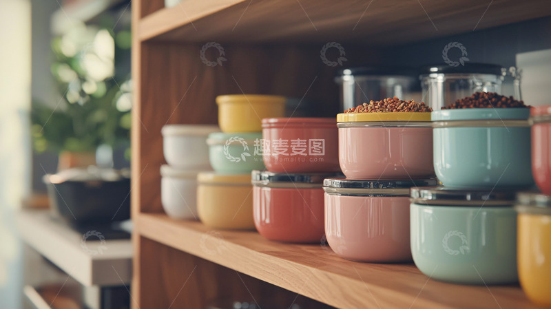 高清大图下载【趣麦麦图】彩色收纳罐