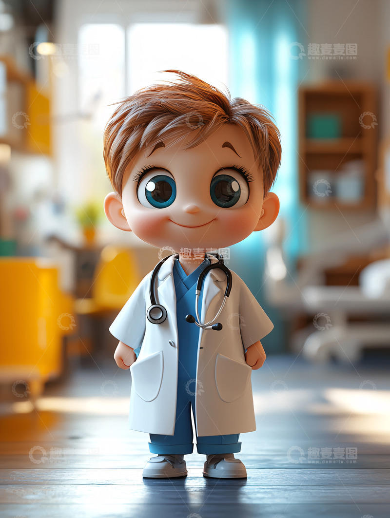 高清大图下载【趣麦麦图】可爱卡通医生形象
