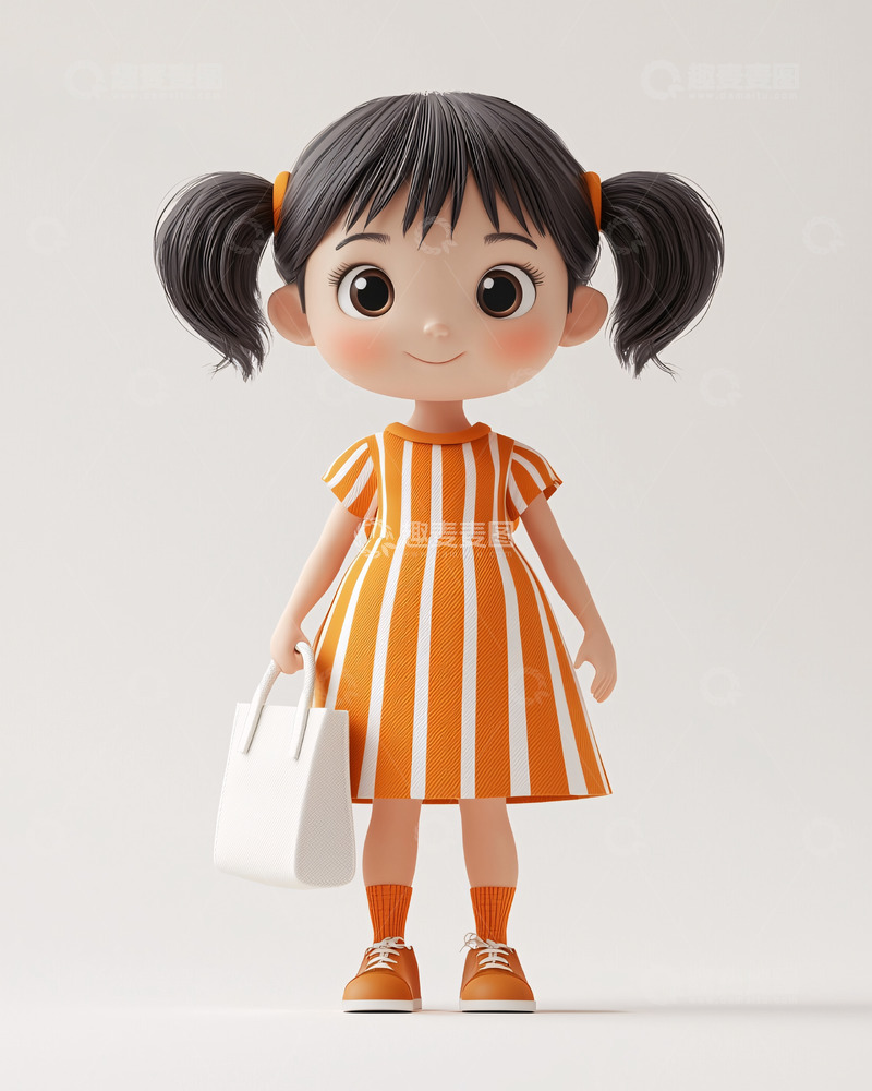 高清大图下载【趣麦麦图】可爱卡通女孩