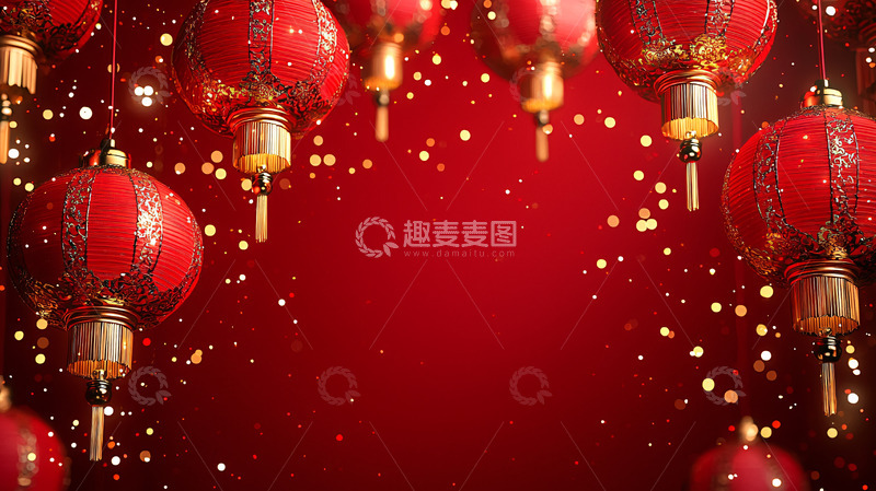 高清大图下载【趣麦麦图】红色圣诞装饰