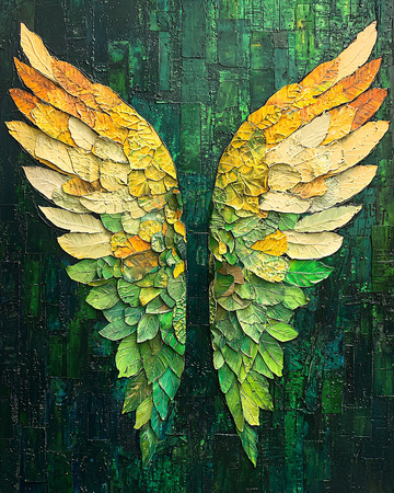 绿黄渐变色翅膀