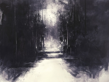 深色调森林小路