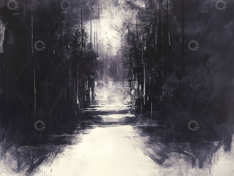 高清大图下载【趣麦麦图】深色调森林小路