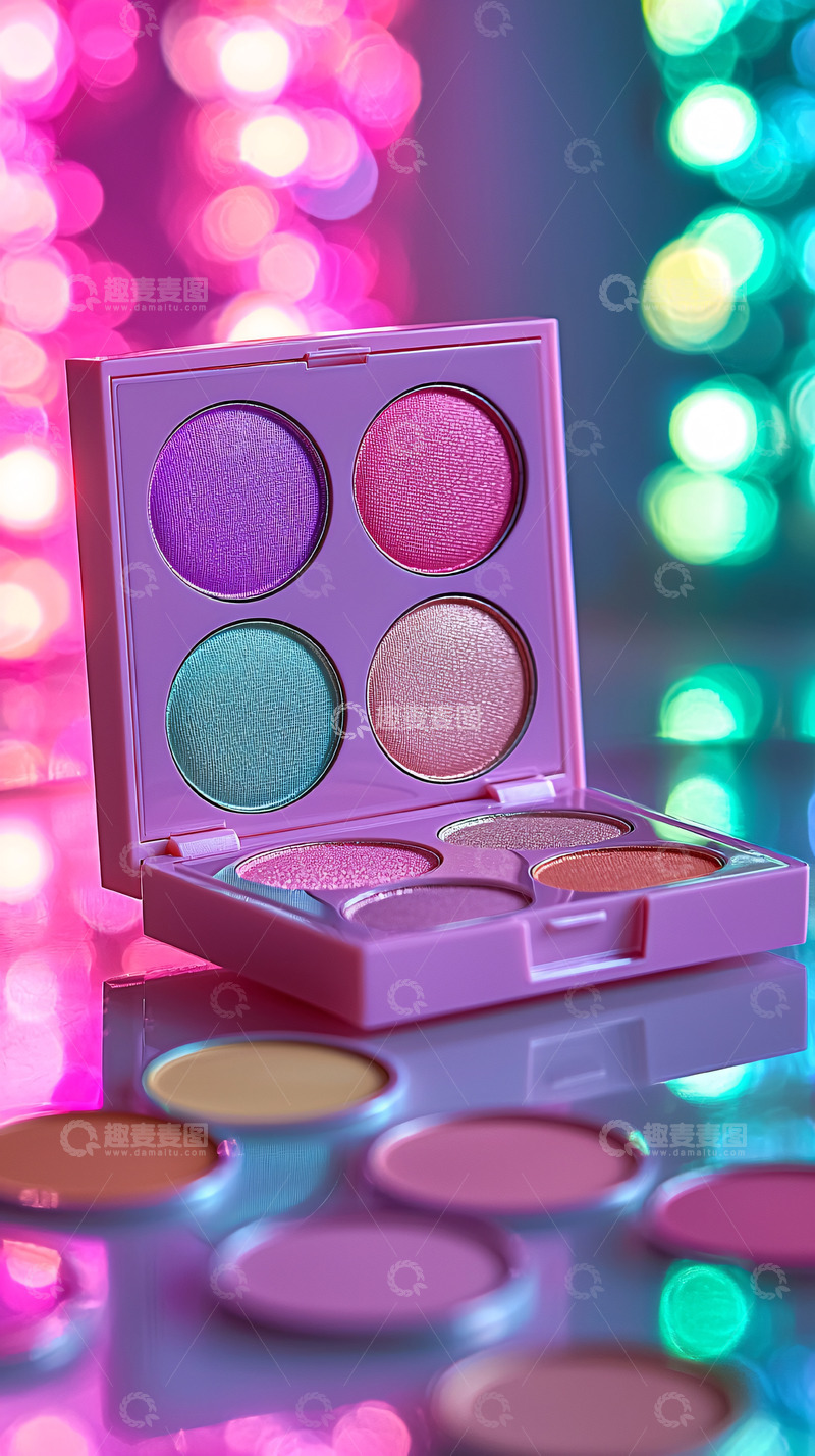 高清大图下载【趣麦麦图】-多彩眼影盘特写