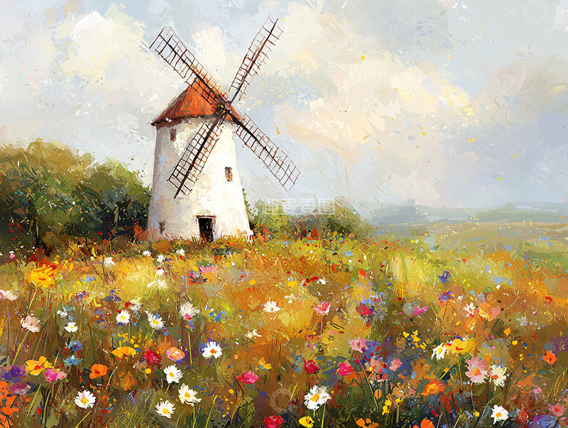 高清大图下载【趣麦麦图】田园风光油画