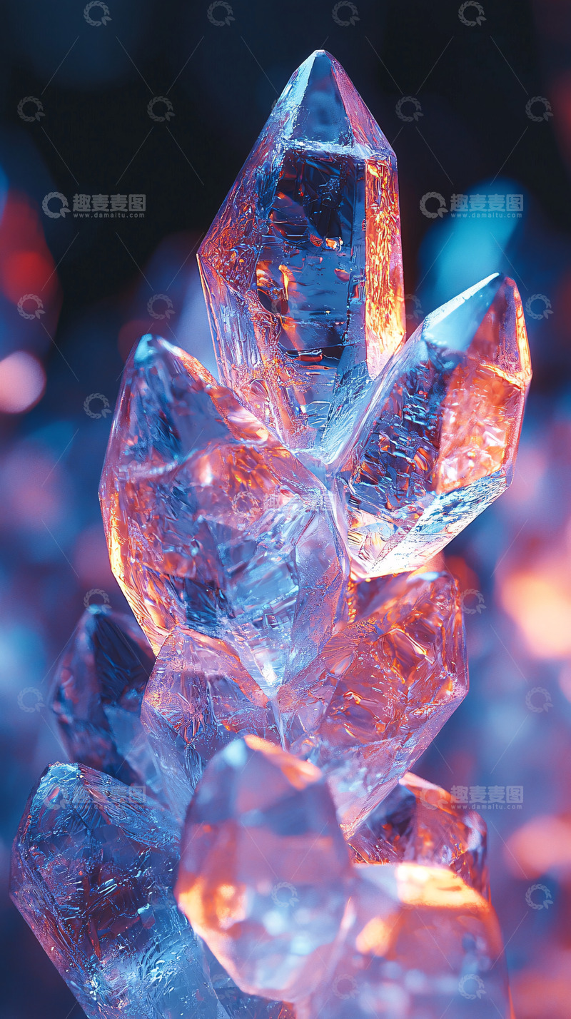 高清大图下载【趣麦麦图】晶莹剔透的水晶簇