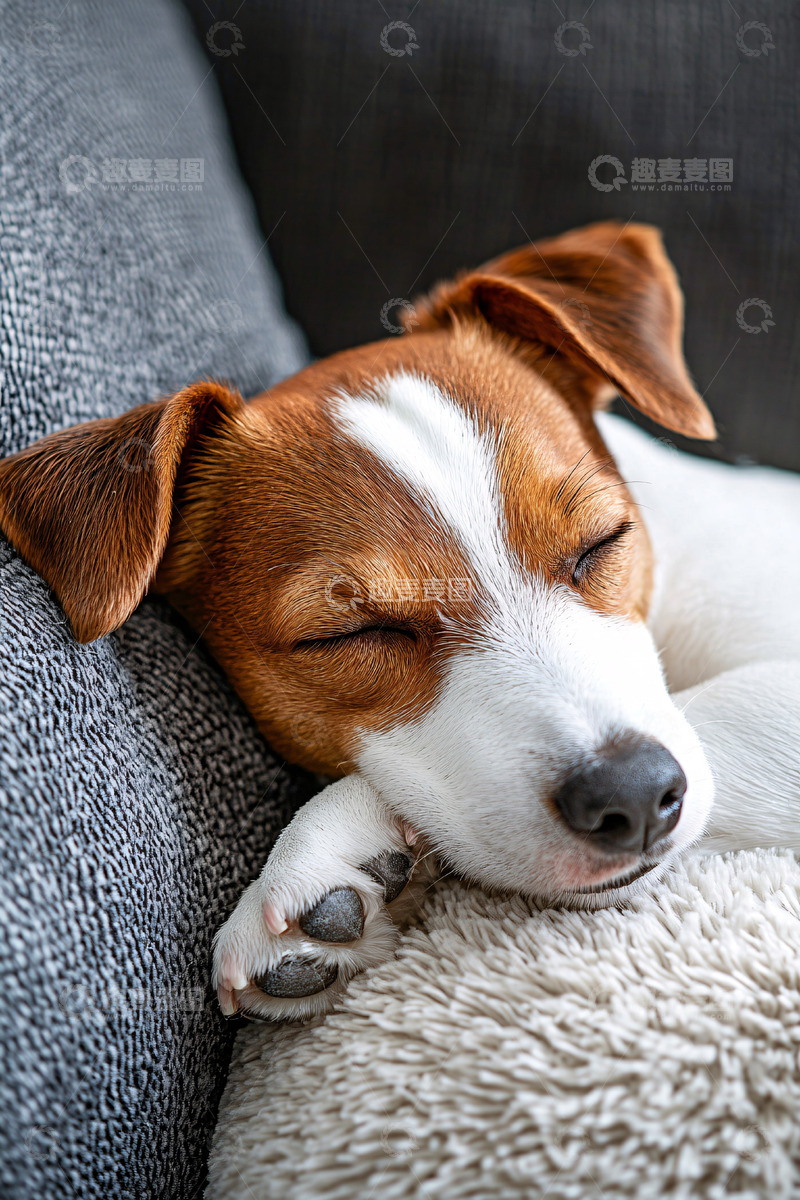 高清大图下载【趣麦麦图】可爱的小狗睡觉