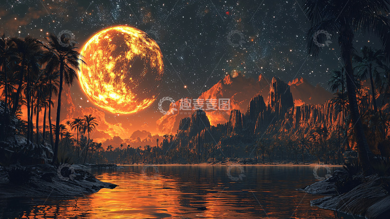 高清大图下载【趣麦麦图】燃烧的星球