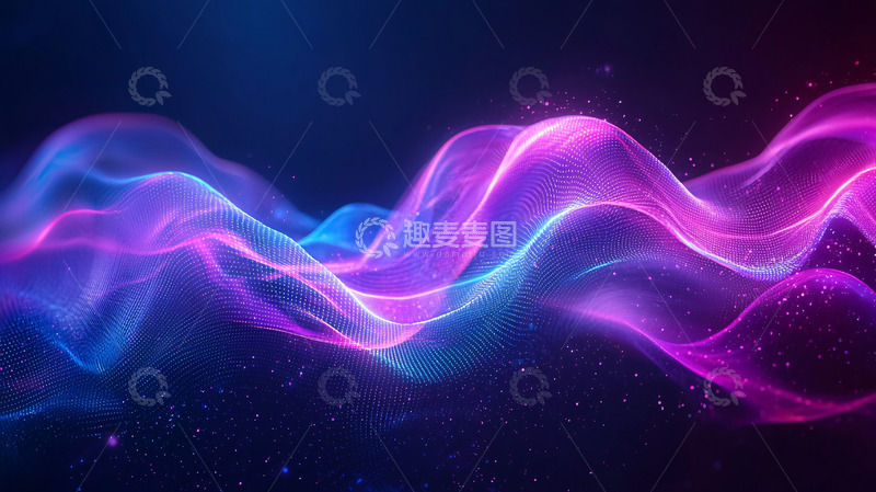 高清大图下载【趣麦麦图】梦幻紫色蓝色能量波浪