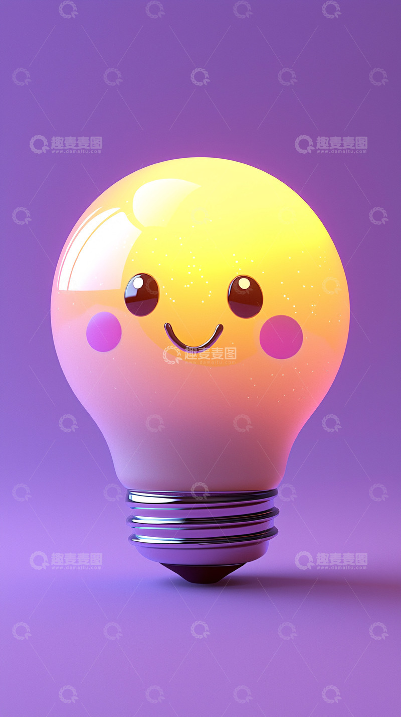 高清大图下载【趣麦麦图】可爱卡通灯泡