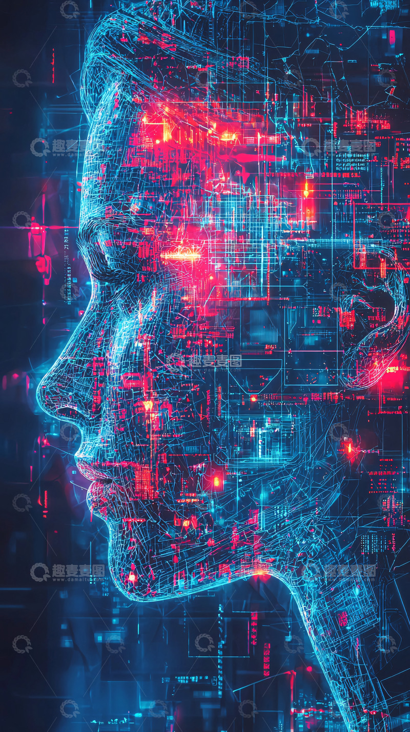 高清大图下载【趣麦麦图】数字人侧脸