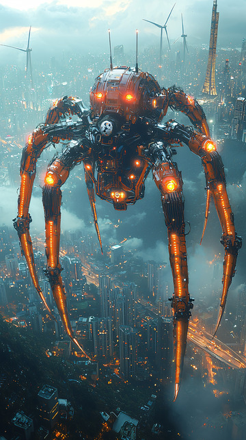 未来科技感蜘蛛机器人