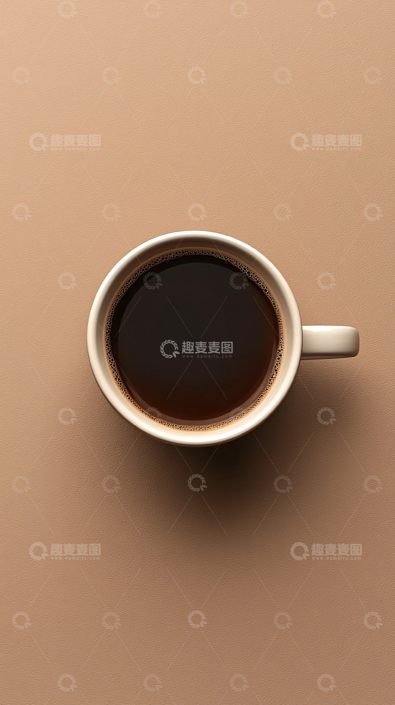 高清大图下载【趣麦麦图】极简风咖啡杯俯视图