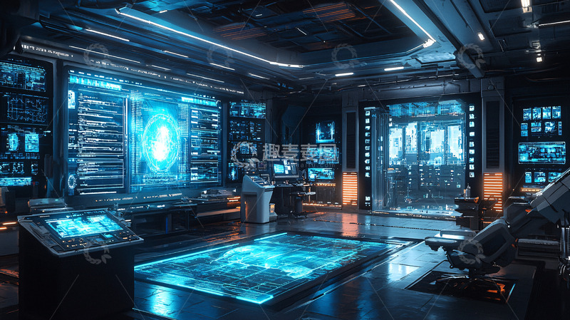 高清大图下载【趣麦麦图】科技感控制室未来感