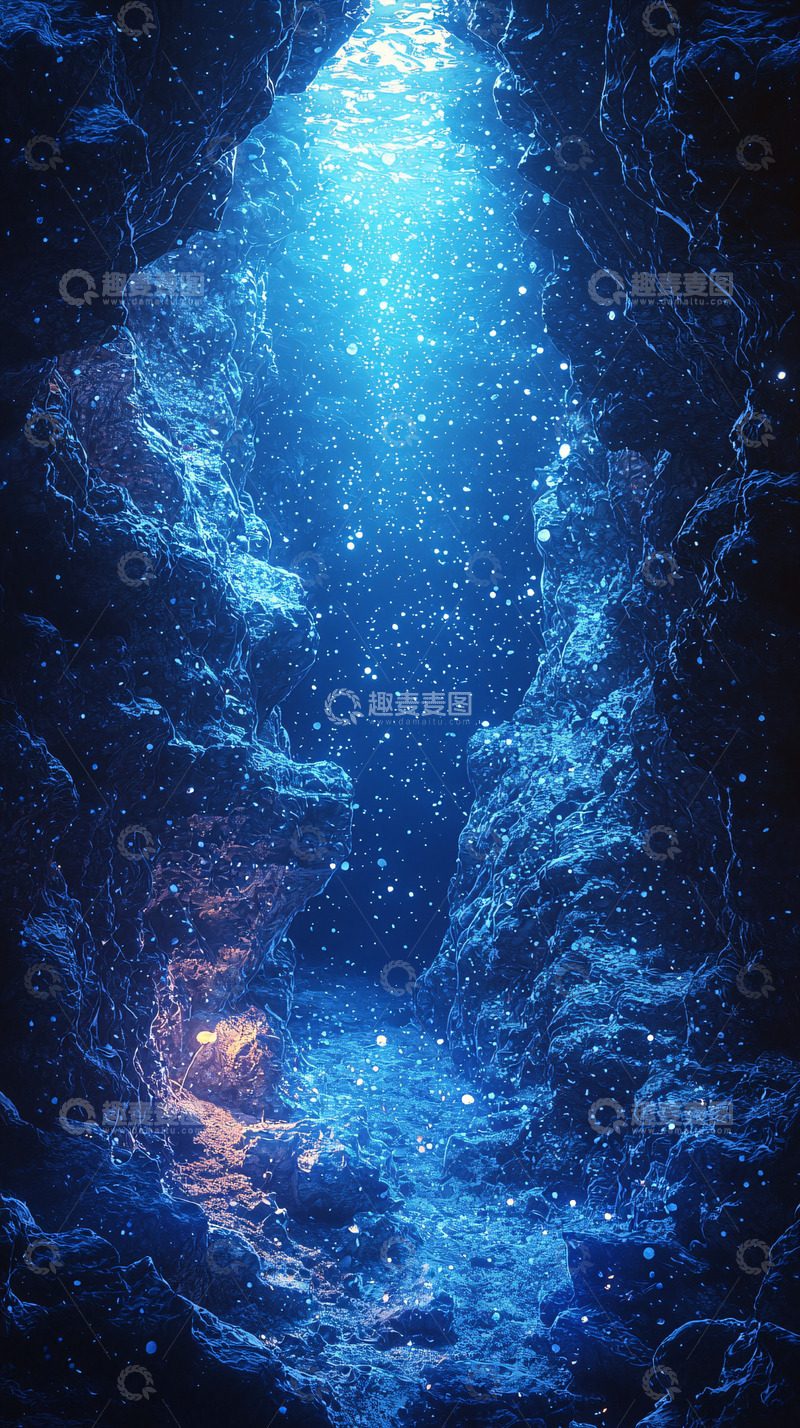 高清大图下载【趣麦麦图】神秘蓝色洞穴星光点点