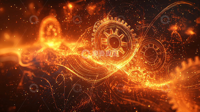 高清大图下载【趣麦麦图】火焰齿轮