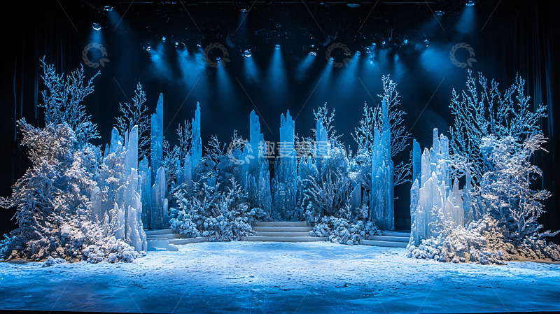 高清大图下载【趣麦麦图】冰雪舞台背景