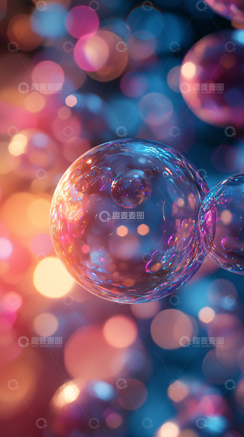 高清大图下载【趣麦麦图】彩色泡泡