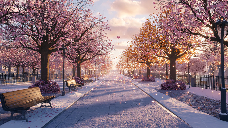 高清大图下载【趣麦麦图】樱花大道