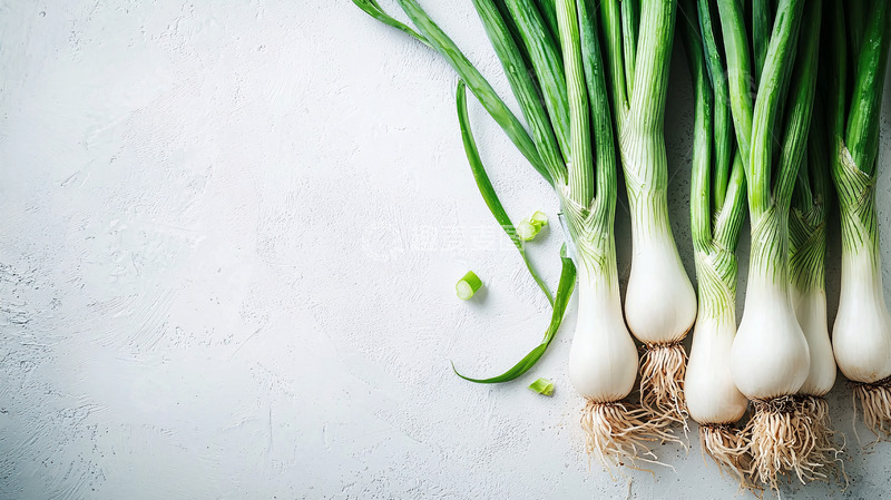 高清大图下载【趣麦麦图】新鲜翠绿的葱白和葱叶
