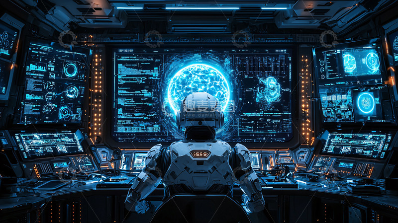 高清大图下载【趣麦麦图】未来科技控制中心