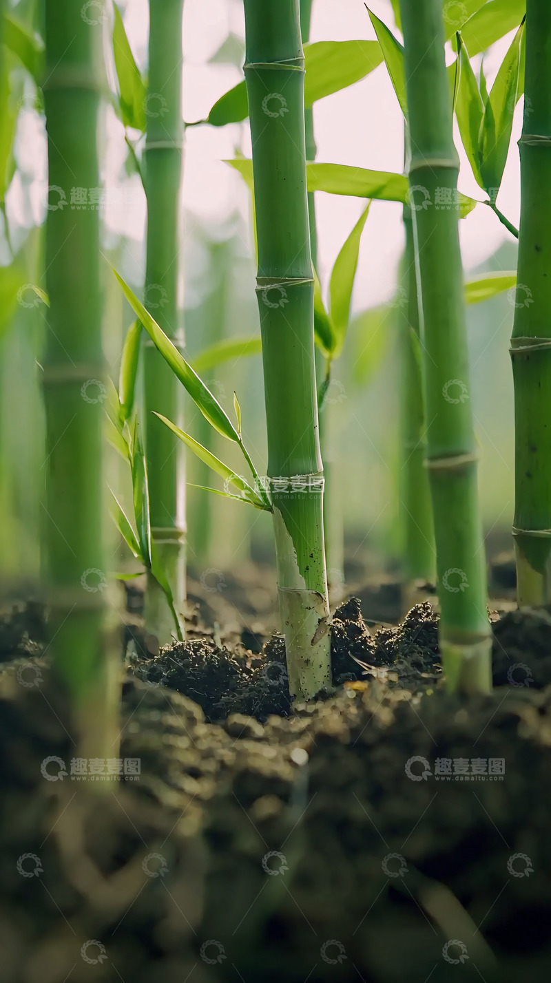 高清大图下载【趣麦麦图】翠绿竹林近景特写