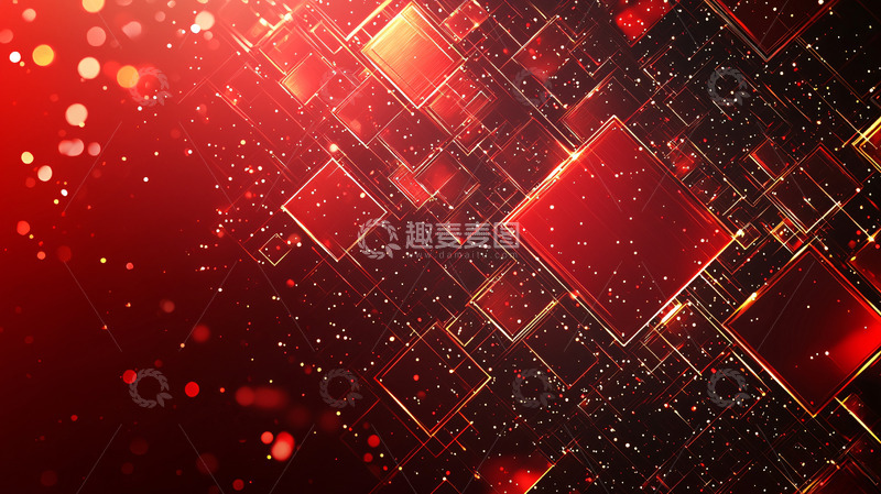 高清大图下载【趣麦麦图】红色方块背景