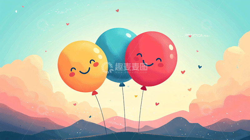 高清大图下载【趣麦麦图】卡通气球