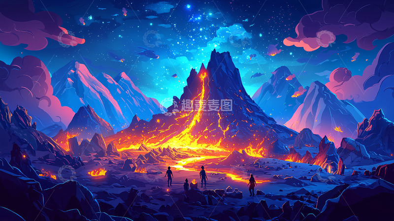 高清大图下载【趣麦麦图】火山喷发