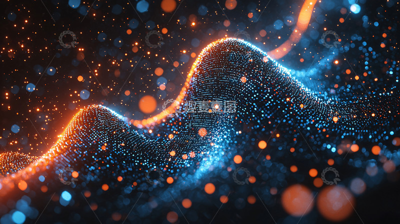 高清大图下载【趣麦麦图】炫彩粒子流光背景